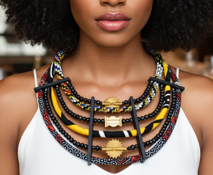 まとめCITY HERITAGE NECKLACE + ATTACHMENT Hemaa Nhyira Necklace | African Queen Statement Necklace |African