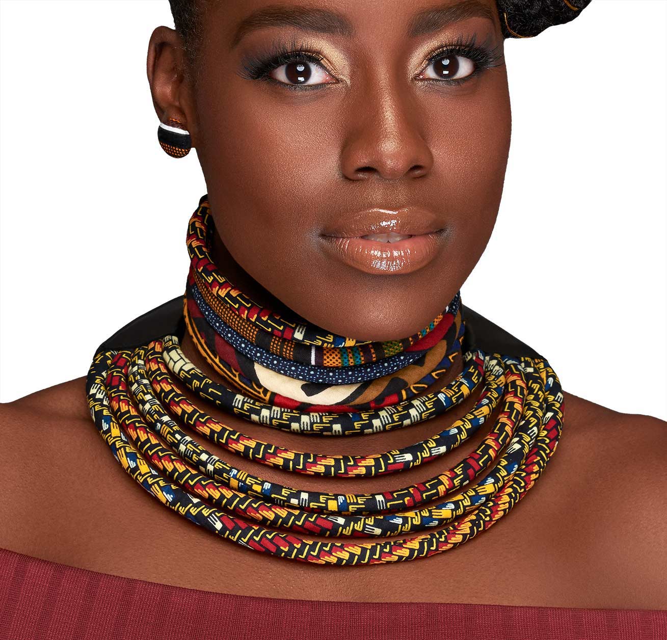 African Choker Bib Necklace Set The Monarch Kente African