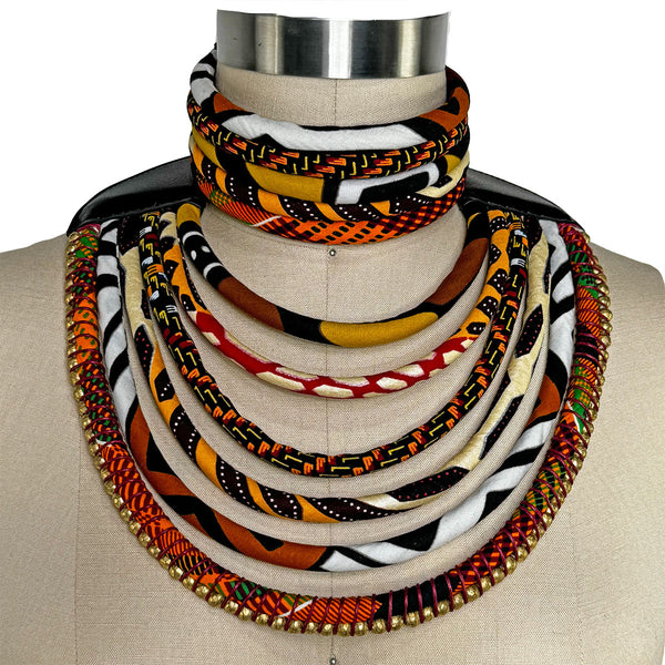 Gold African Print Bib Necklace & Choker Set | Women | African Wax Nec – Cloth and Cord gold-african-print-bib-necklace-choker-set-women-african-wax-nec-cloth-and-cord