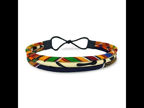 African Headwrap| Orange Kente | Kente 3 Strand Headband | African