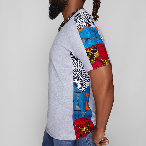 Men Unisex T-Shirt Side & Shoulder Patchwork | Patchwork | African | Men  T-Shirt | Cloth&Cord