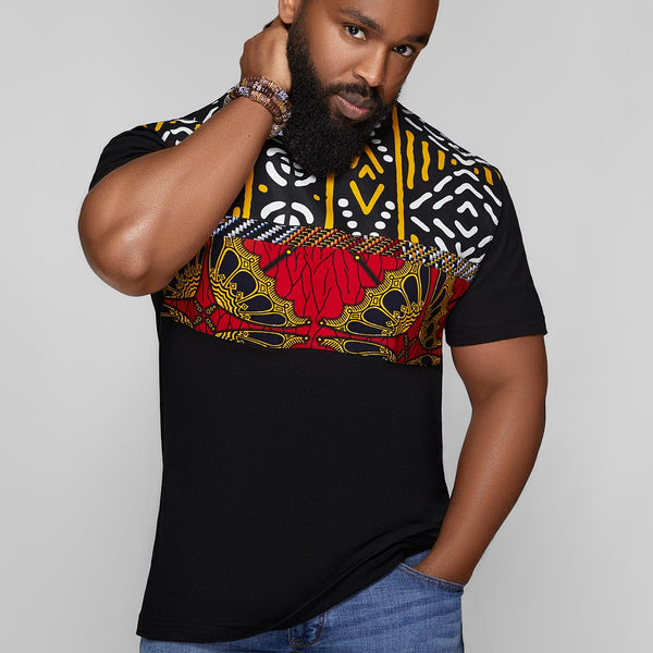 Mansa Mud Print Tee | Men's Unisex Yellow \u0026 Black African Print Shirt –  Cloth and Cord